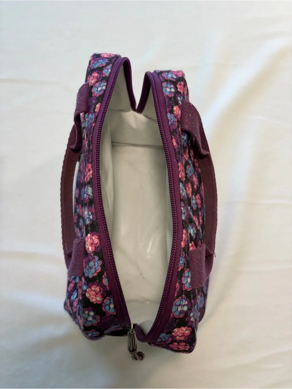 Vera Bradley‎ Purple Floral Quilted Carryall/ lunchbox